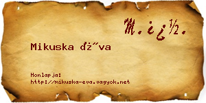 Mikuska Éva névjegykártya